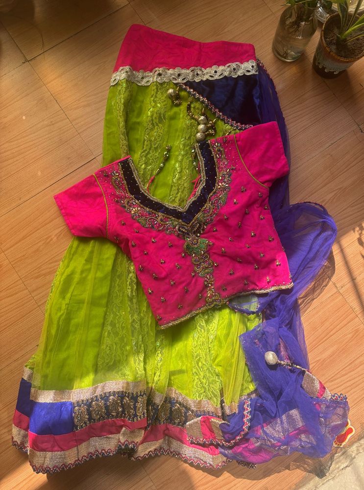 Saree With Lehanga Set