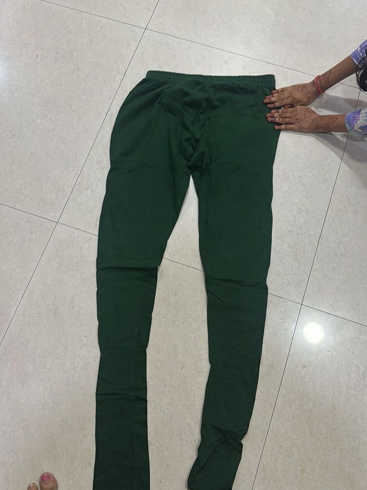 Dark Green Ethnic Leggings