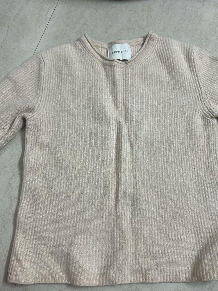 Cozy Cream Ribbed Knit Sweater