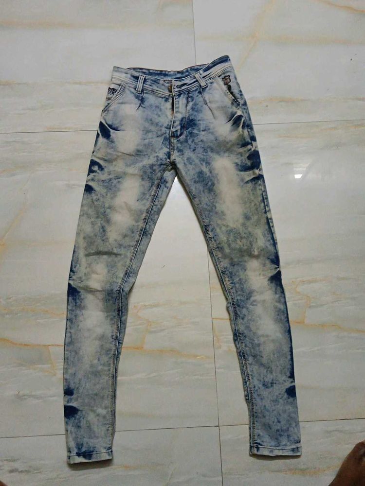 Stylish Acid Wash Denim Jeans