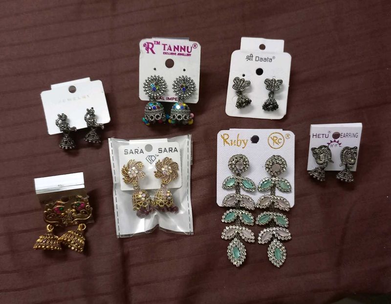 Assorted Dangle &amp; Jhumka Earrings Set