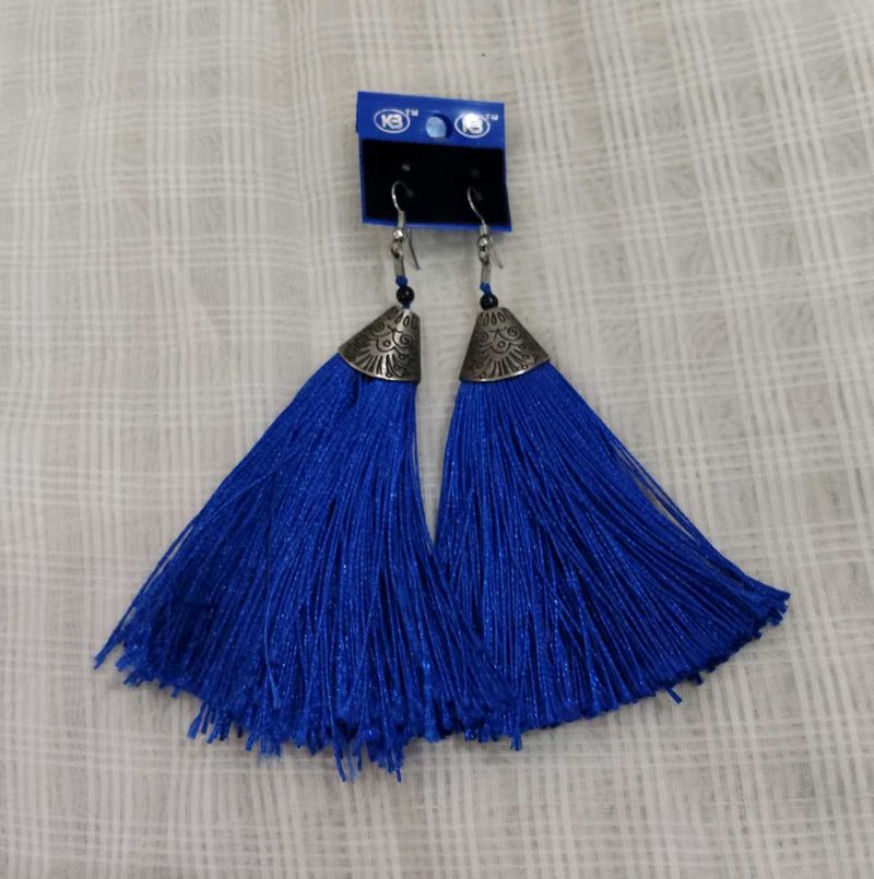 Royal Blue Tassel Earrings