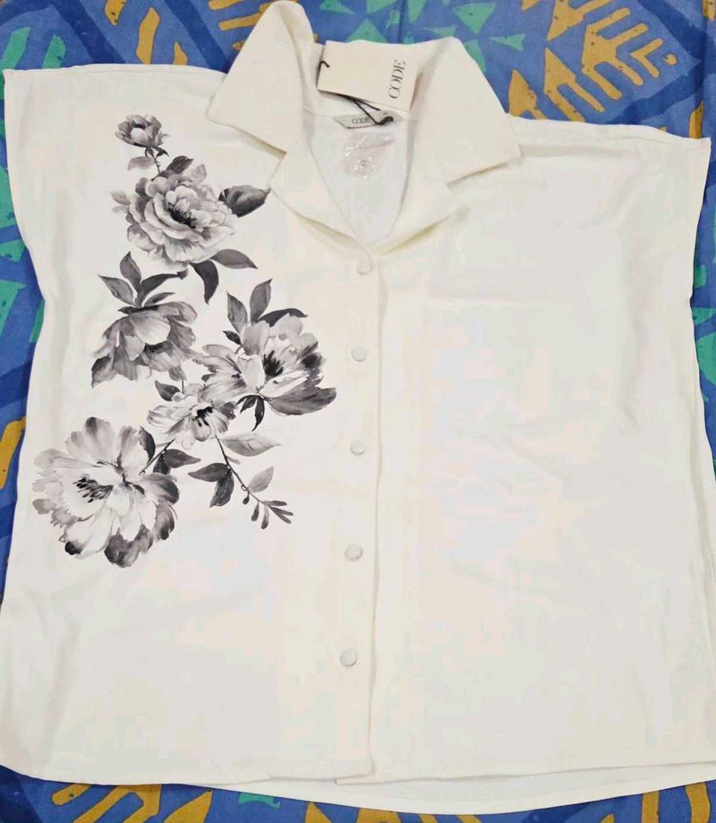 Stylish White Floral Top