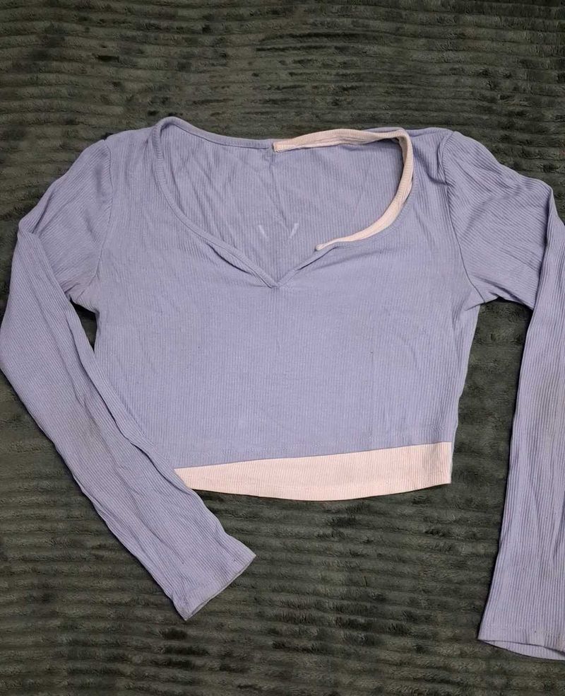 Casual Long Sleeve Crop Top
