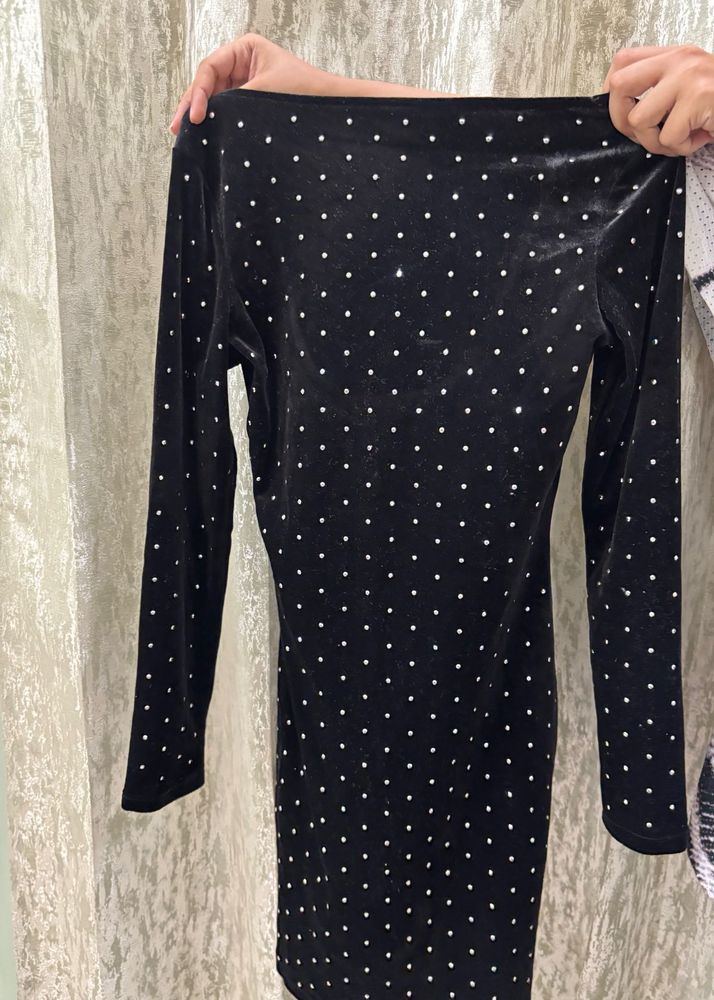 h&amp;m black beaded dress