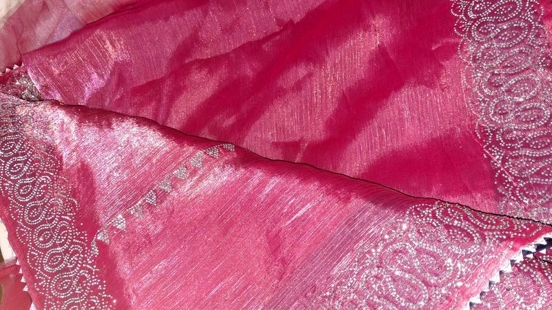 Stunning Pink Embellished Saree