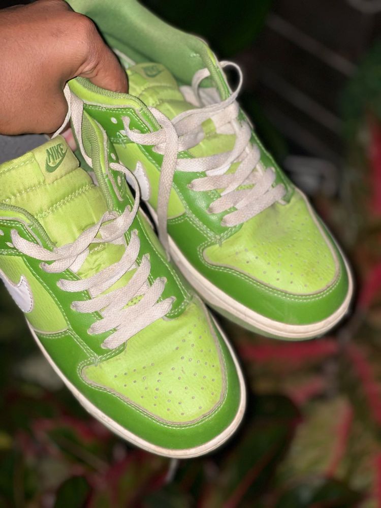 Vibrant Lime Green Nike Dunk Sneakers