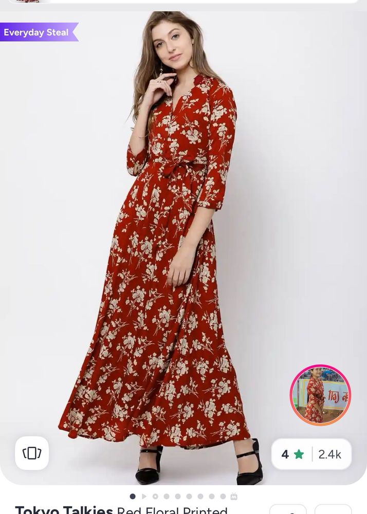 Tokyo Talkies Red Floral Maxi Dress