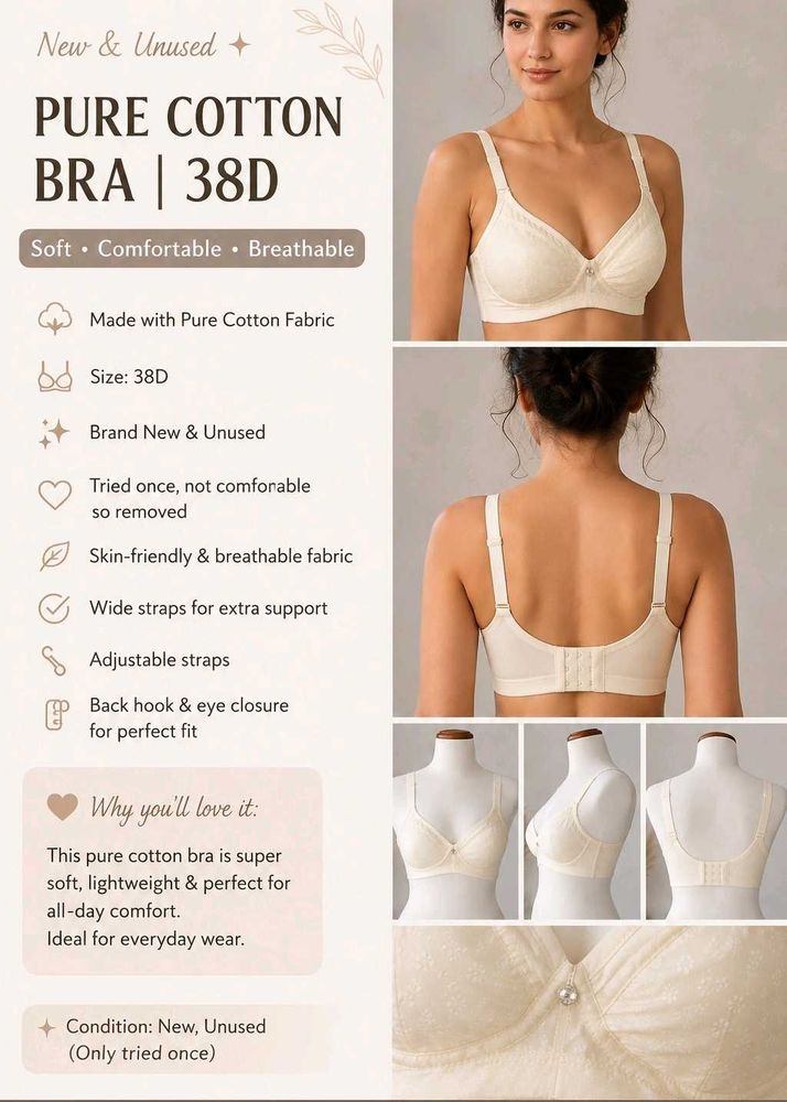 Pooja Ragenee Cotton Bra 38D | New