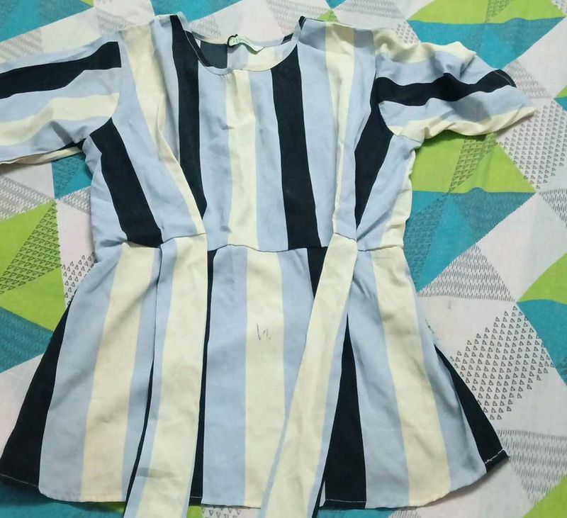 Striped Peplum Top