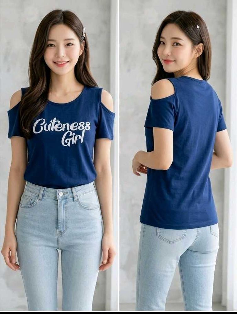 Cute Graphic Blue T-Shirt