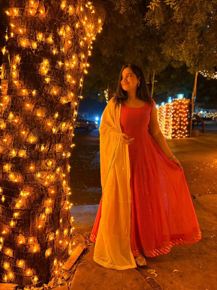 Stunning Red Ethnic Gown WITHOUT Dupatta