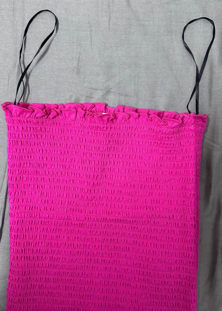 Hot Pink Smocked Tube Top