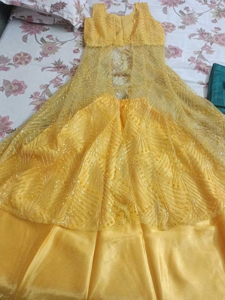 Stunning Yellow Sequinned Lehenga Choli