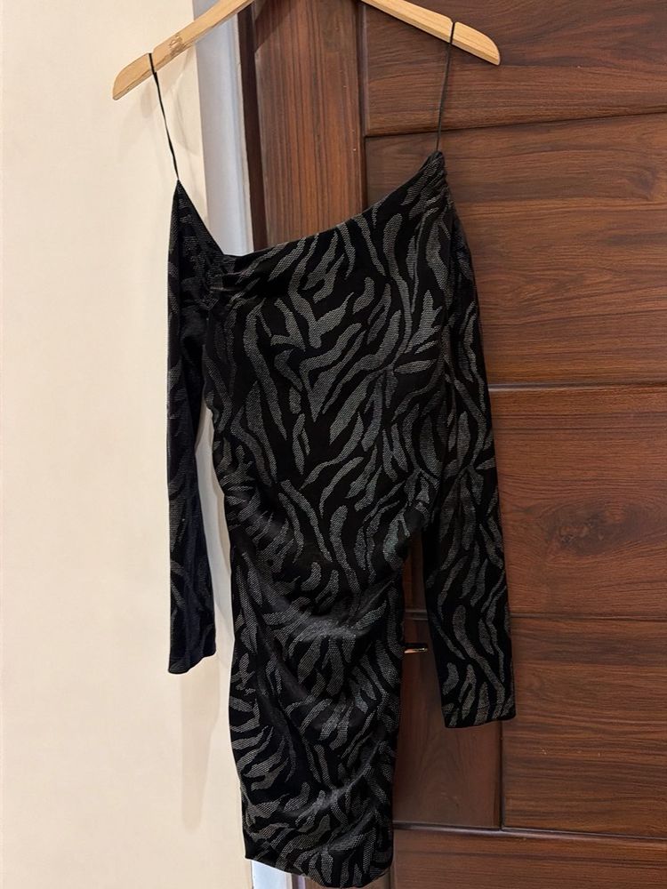 Stylish Zebra Print Ruched Dress