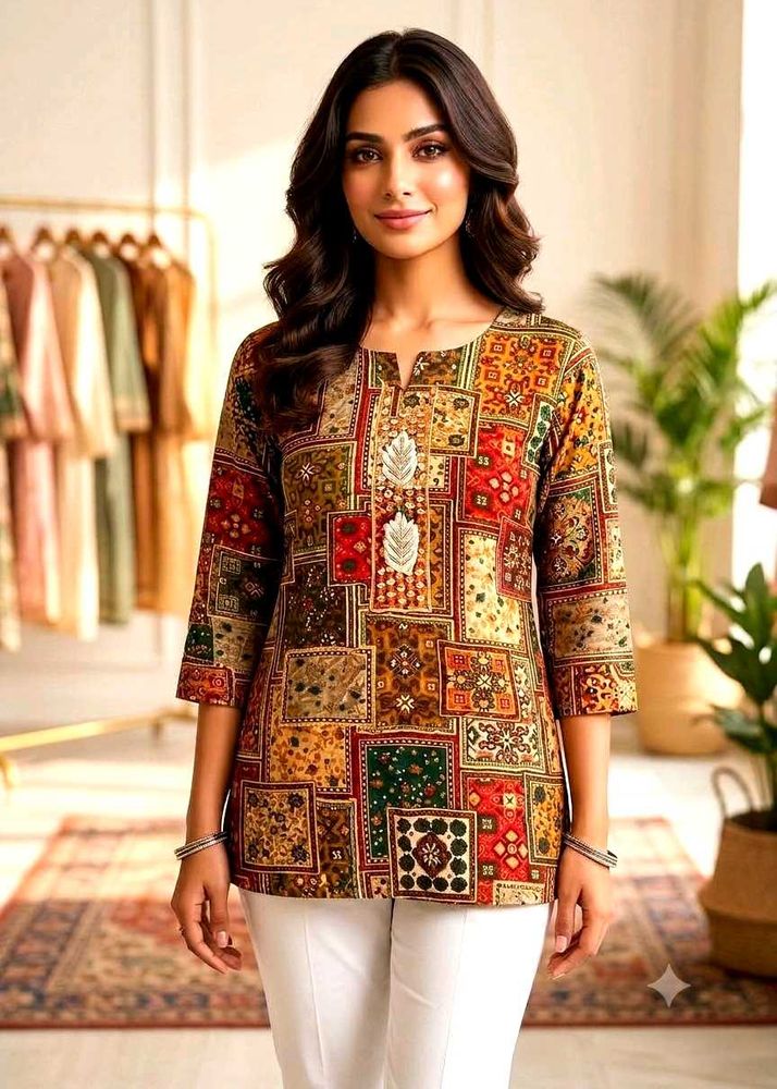 Bohemian Patchwork Print Tunic