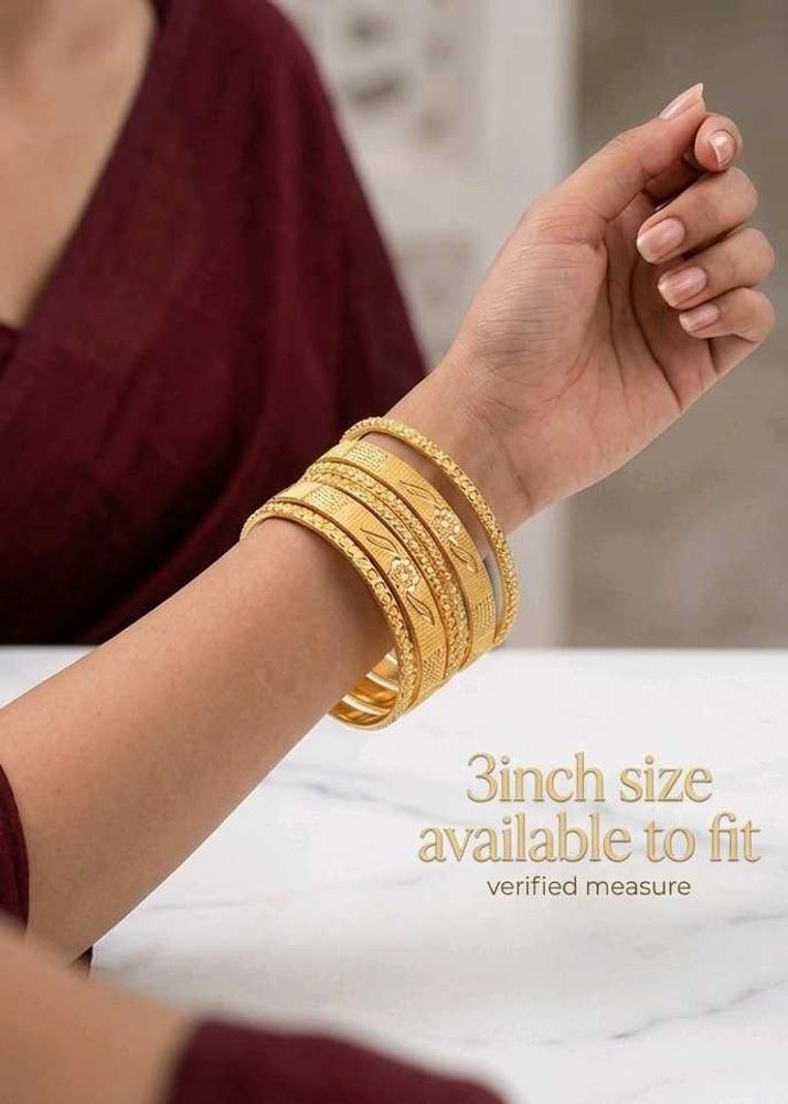 3" Golden Bangle Set of 6 count bangles