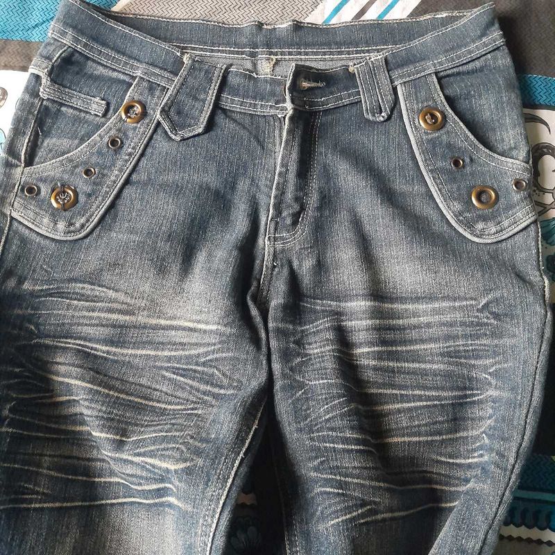 Blue Washed Denim Jeans