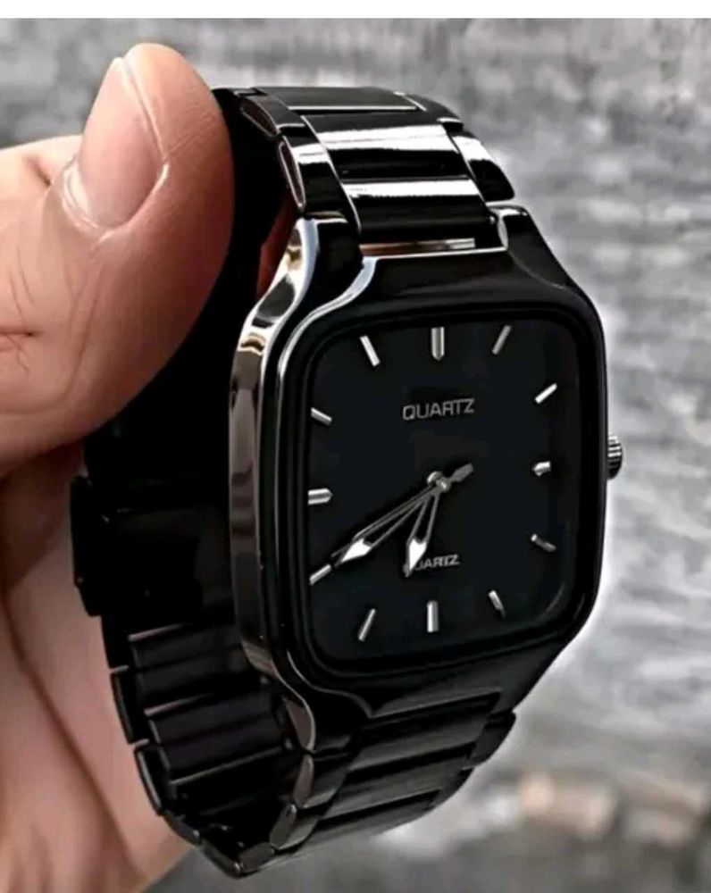 Stylish Black Square Dial Watch
