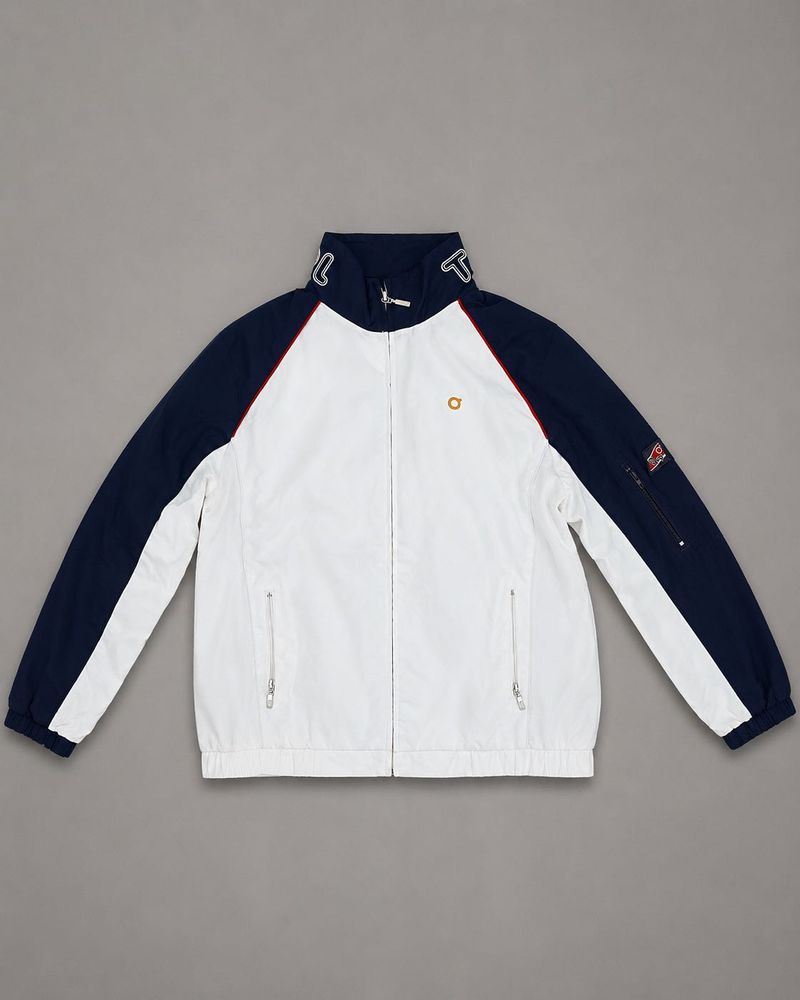 women’s White &amp; Navy Track Jacket