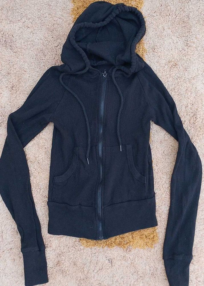 Classic Black Zip-Up Hoodie
