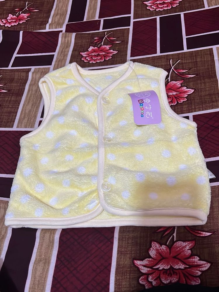 Cute Yellow Polka Dot Baby Vest