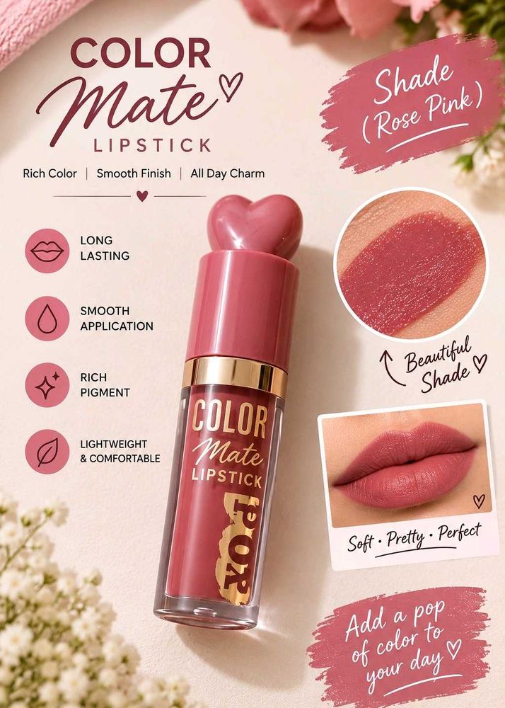 Color Mate Lipstick - Rose Pink