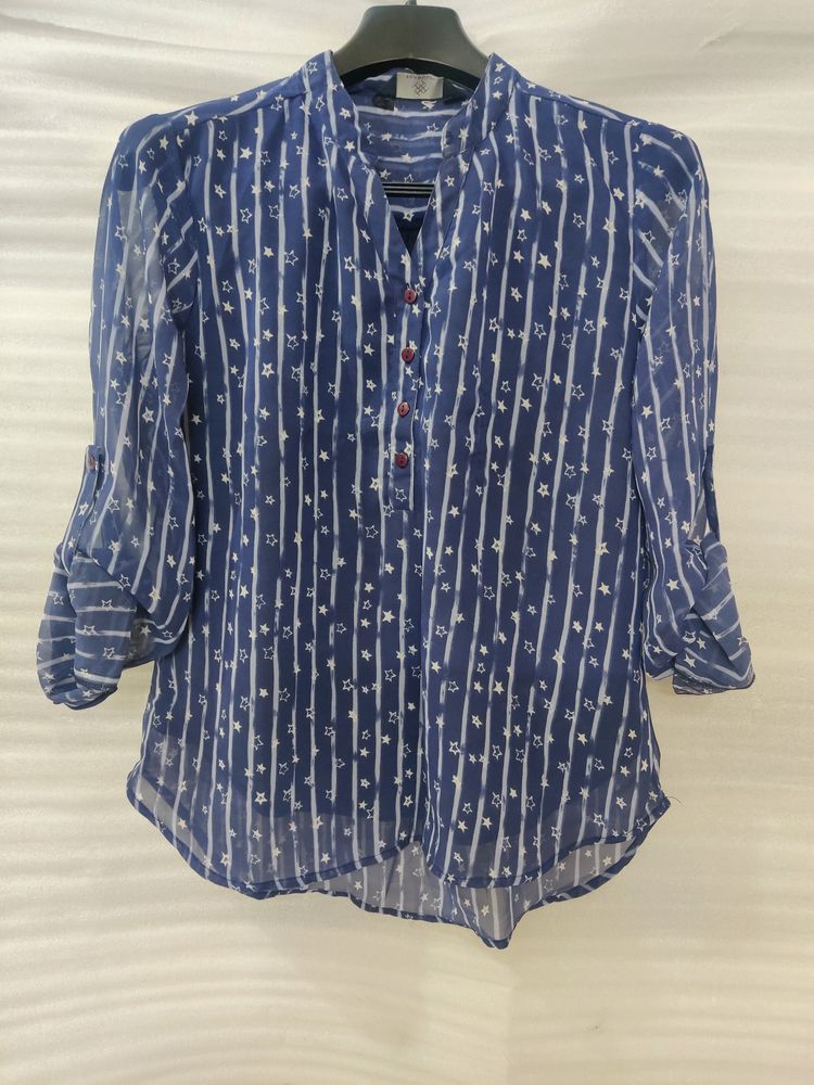 Blue Shirt With Star Prints