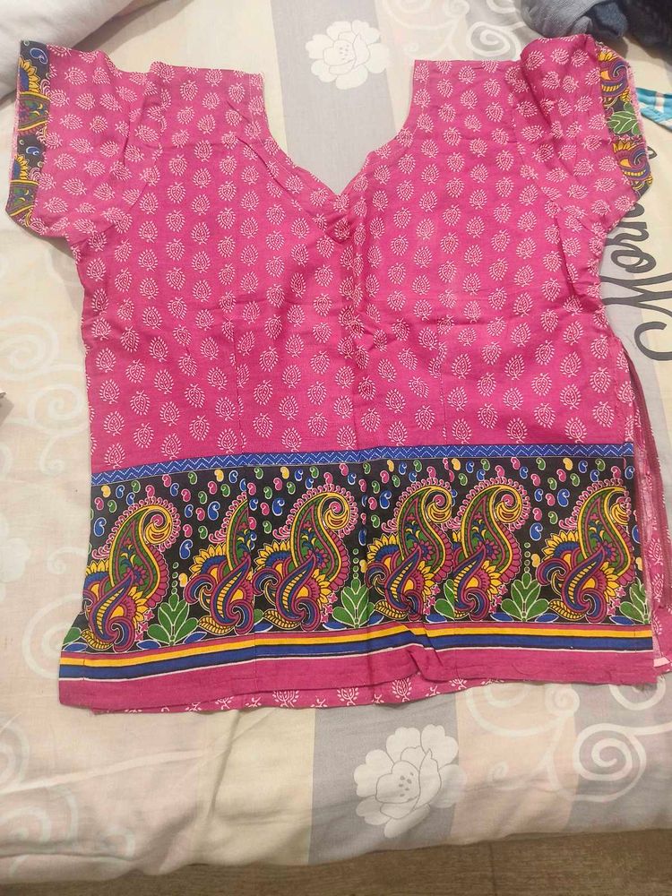 Vibrant Pink Paisley Print Blouse