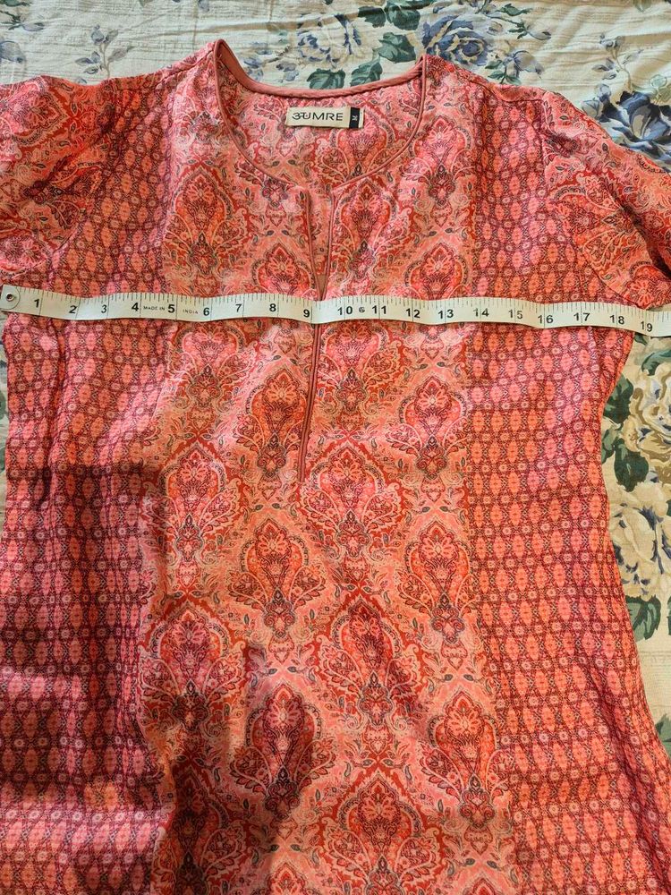 Printed silk mix kurta