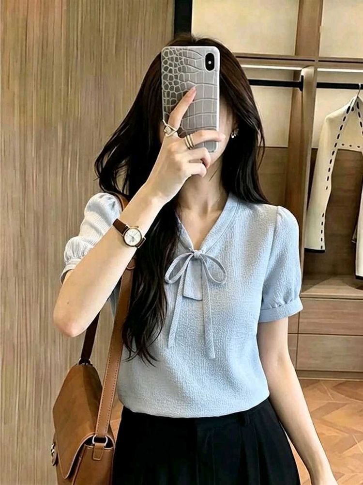 New with tag Chic Bow Neck Blouse