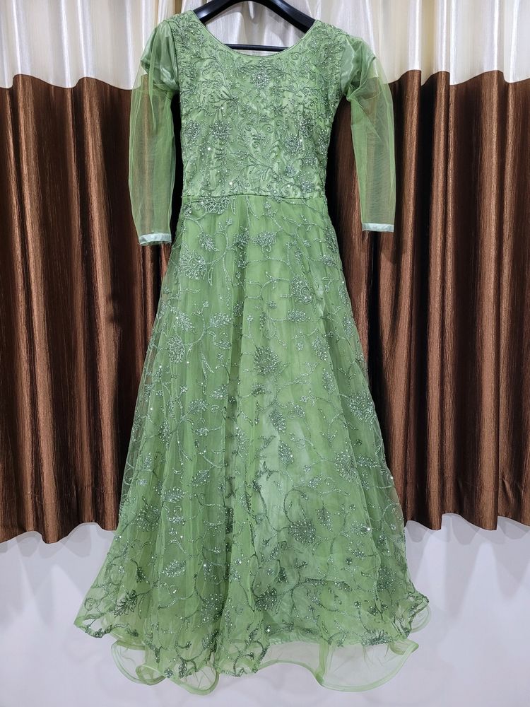 Women Green Gown