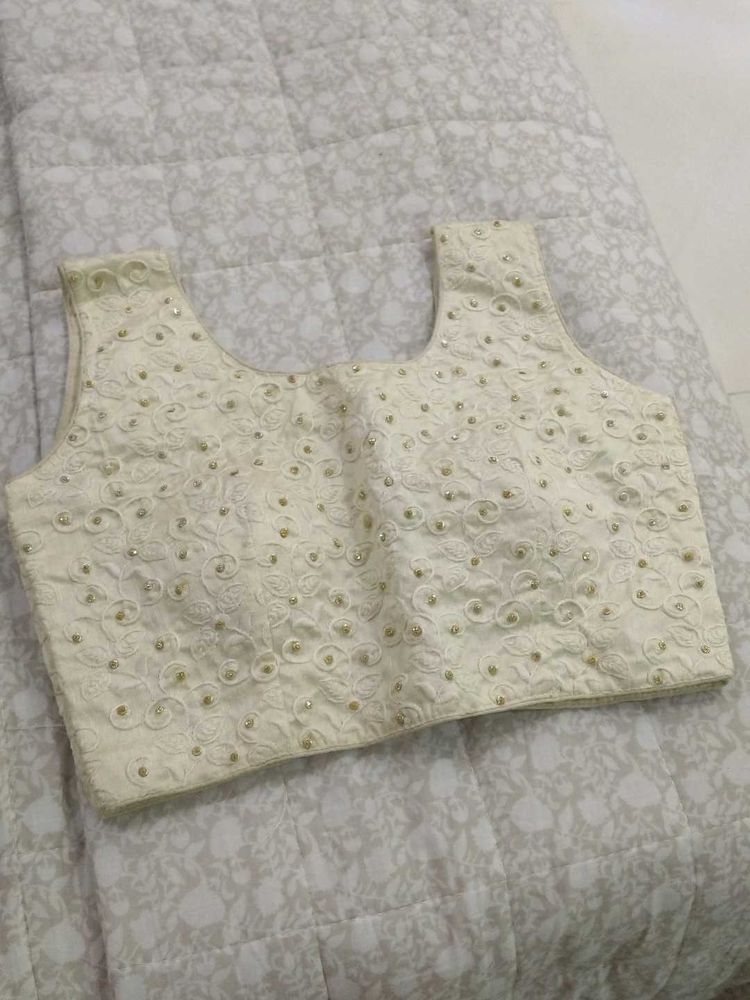 Elegant Cream Embroidered Blouse