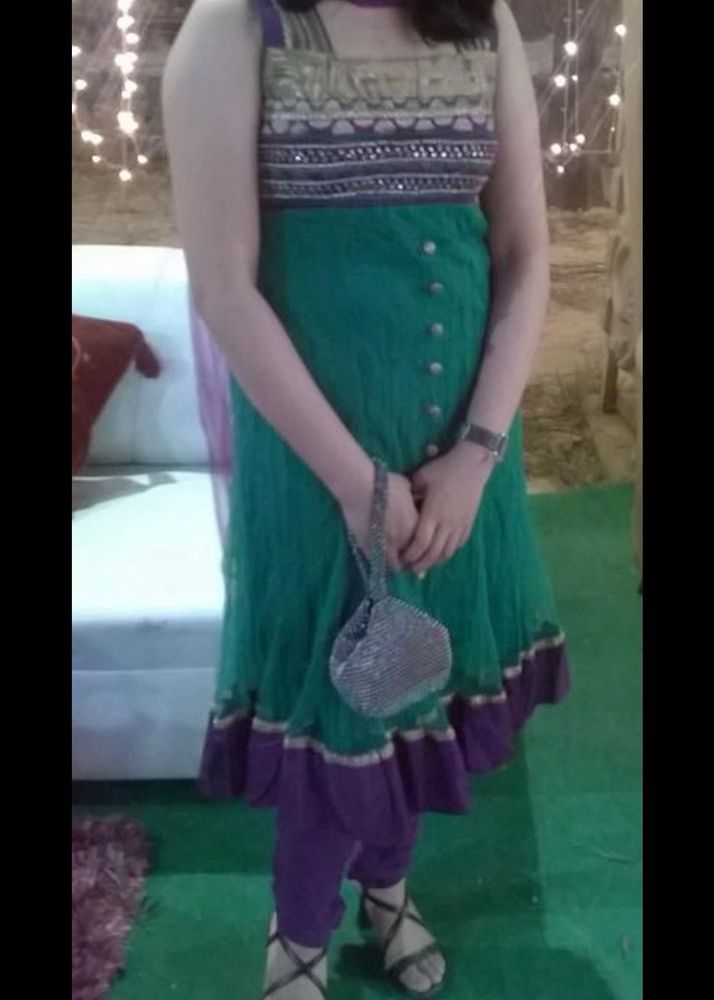 (Kurti) Stunning Green &amp; Purple Kurti