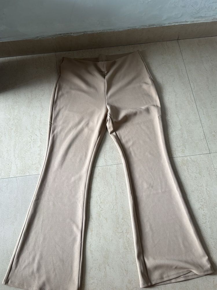 Stylish Beige Flared Pants