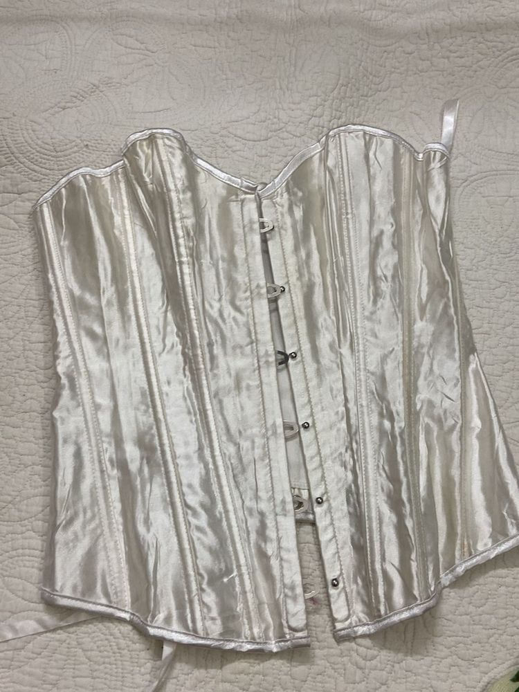 White Satin Corset