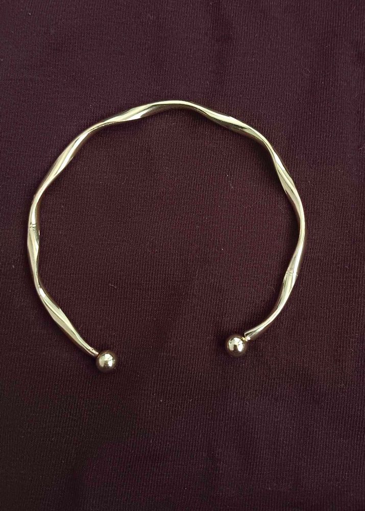 Twisted Open Cuff Bracelet with Ball Ends
