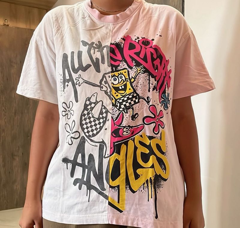 souled store  SpongeBob Split Graphic Tee