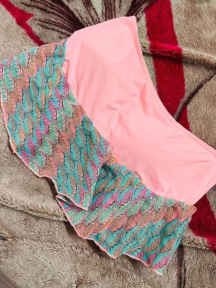 Padded Crochet Pattern  Boho Frilled  Crop Top Bus