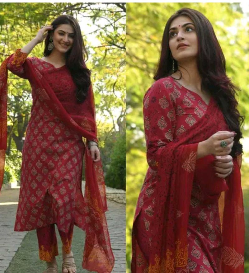 Beautiful Red Ethnic Kurta Set