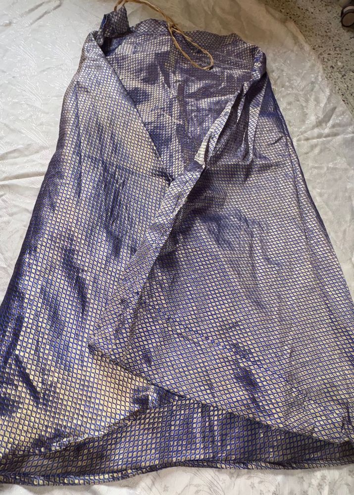 Royal Blue Brocade long Skirt