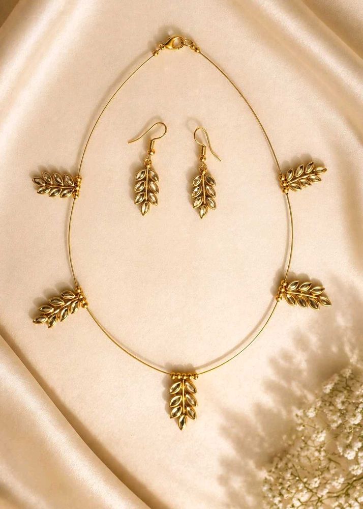 Hand made invisible chain with earrings set