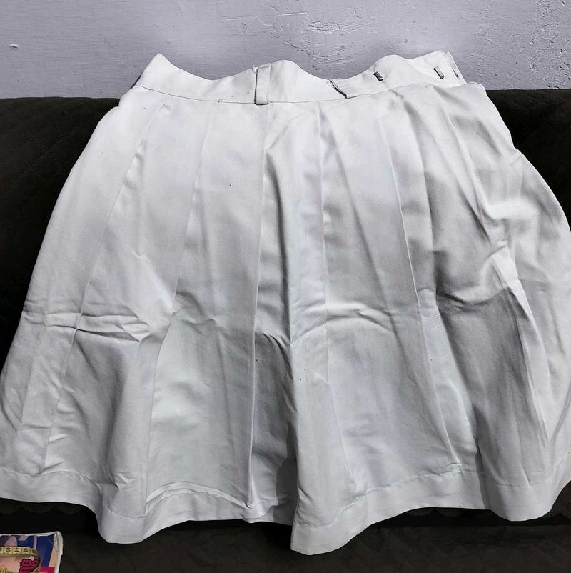 Pleated White Skirt