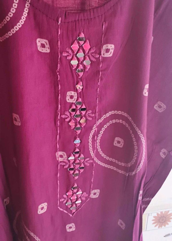 Embroidered Mirror Work Kurta
