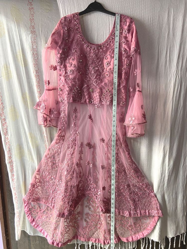 pink beautiful gown set