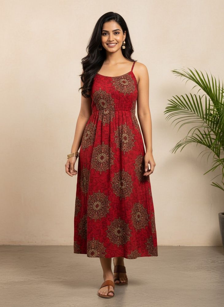 Red Printed Sundress