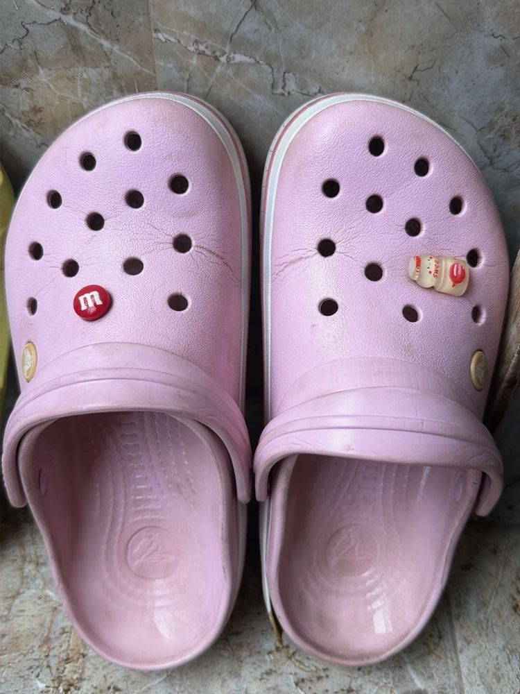 Light Pink Crocs with Charms