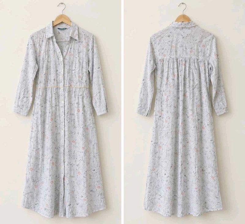 Ajio Printed Shirt Dress