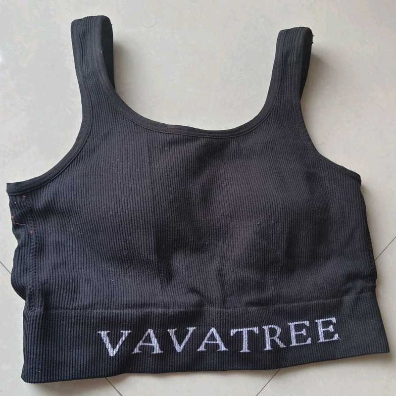 New VAVATREE Stracheable Black Sports Bra