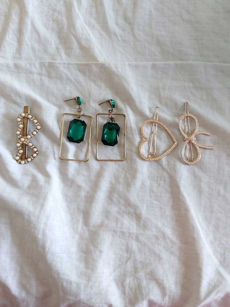 earring and hair pin set